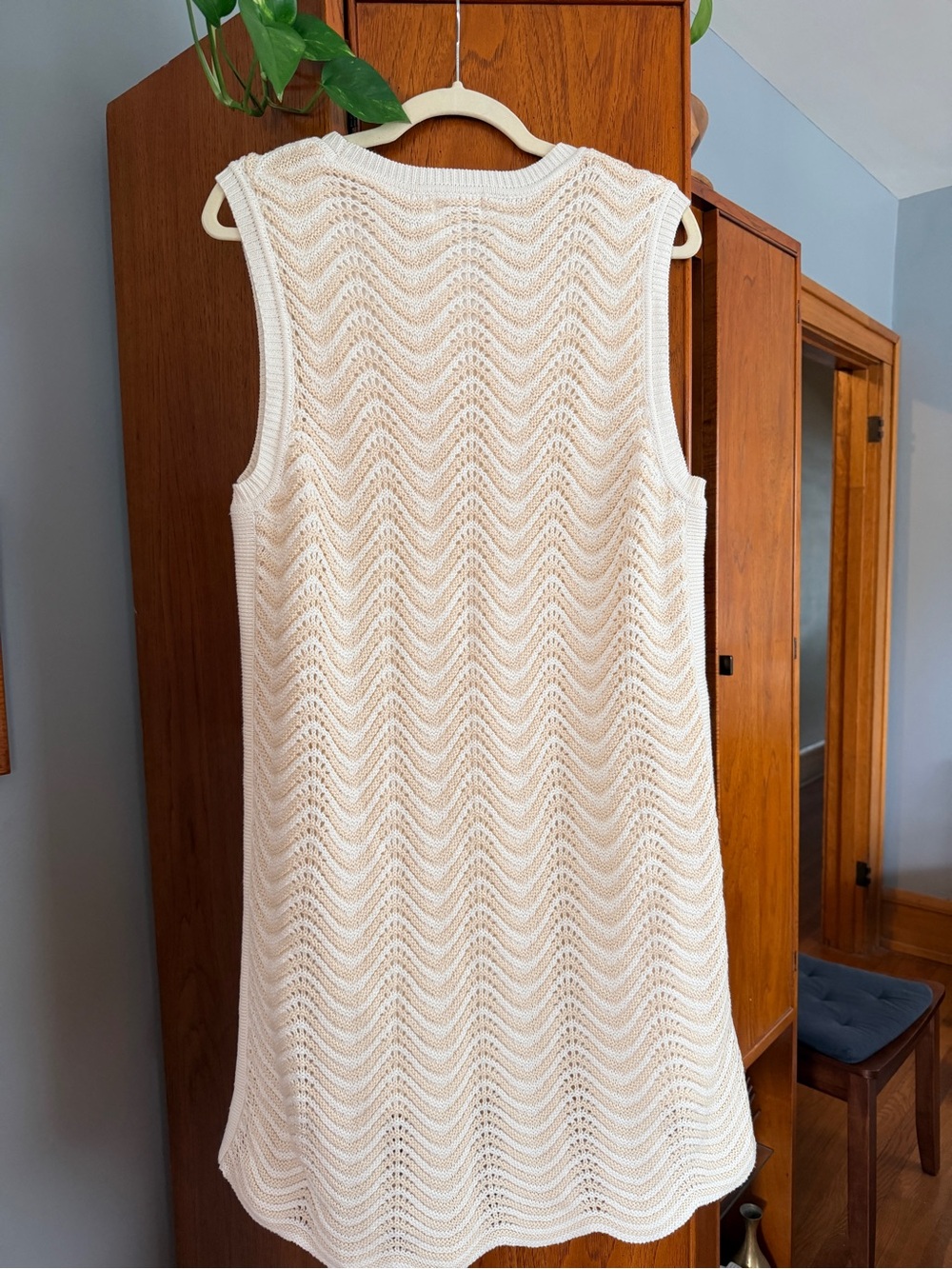 Evereve Crochet A-Line Sleeveless Dress in Cream - Picture 4 of 9